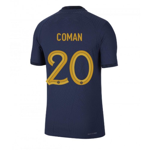 Fotballdrakt Herre Frankrike Kingsley Coman #20 Hjemmedrakt VM 2022 Kortermet